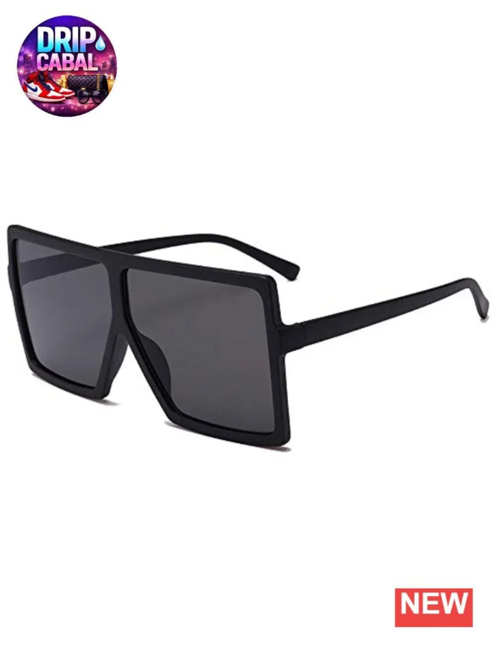 Oversized Square Sunglasses Flat Top Retro Vintage Shades